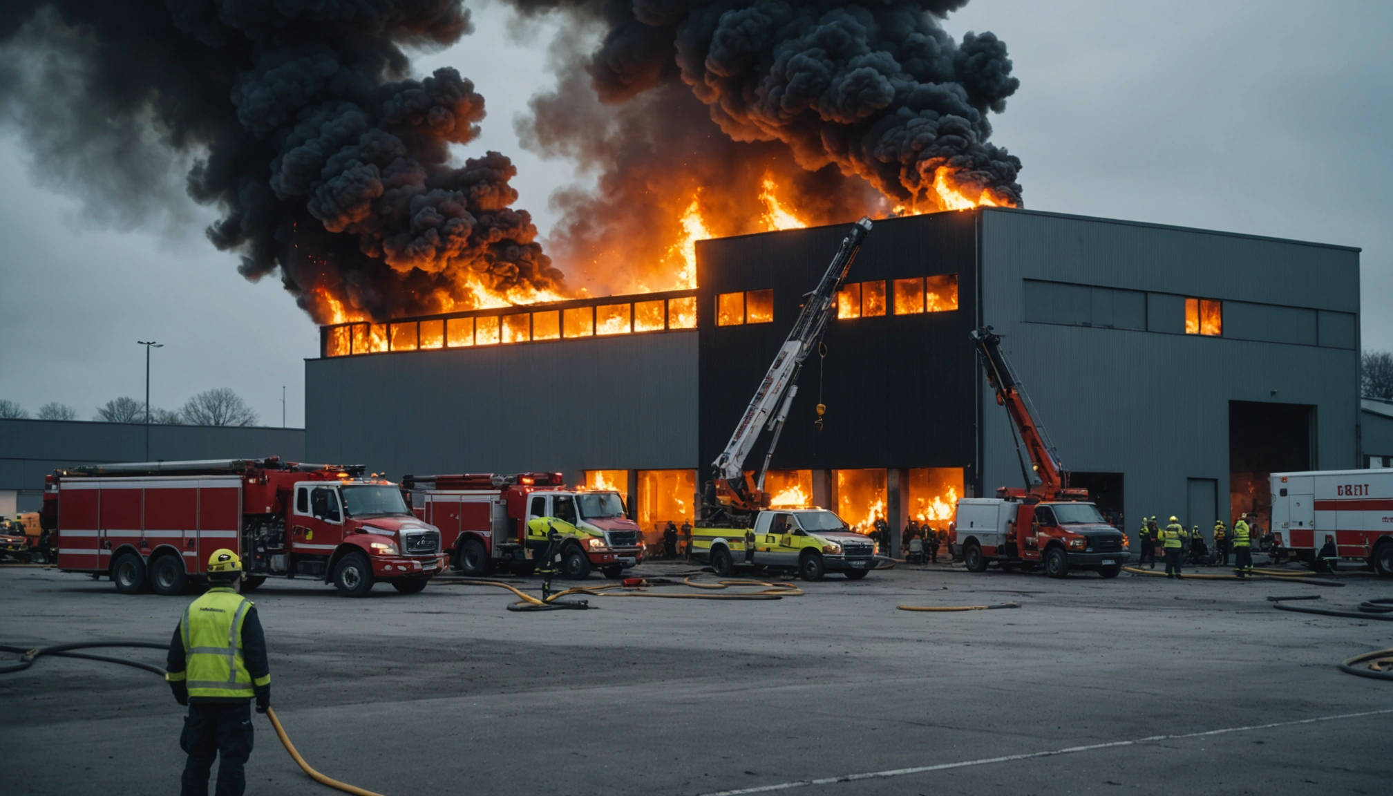 Stor brand ødelægger lagerhotel i Høng