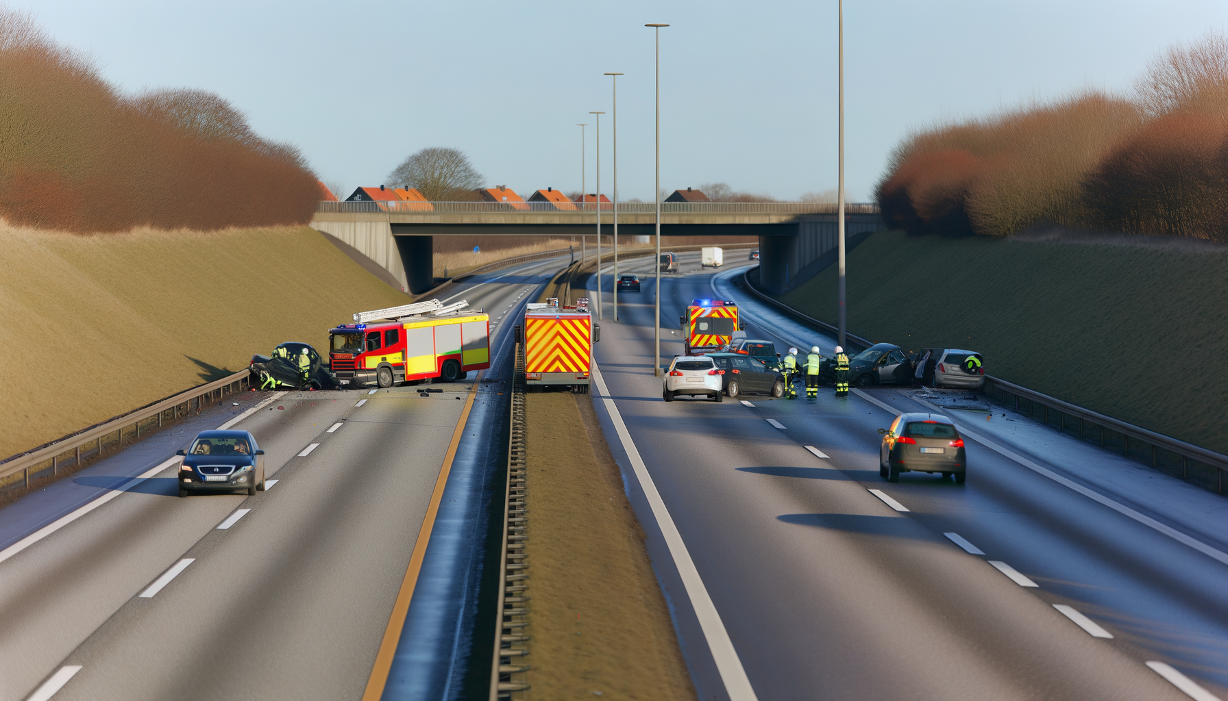 Uheld på E45 skaber trafikprop og forsinkelser