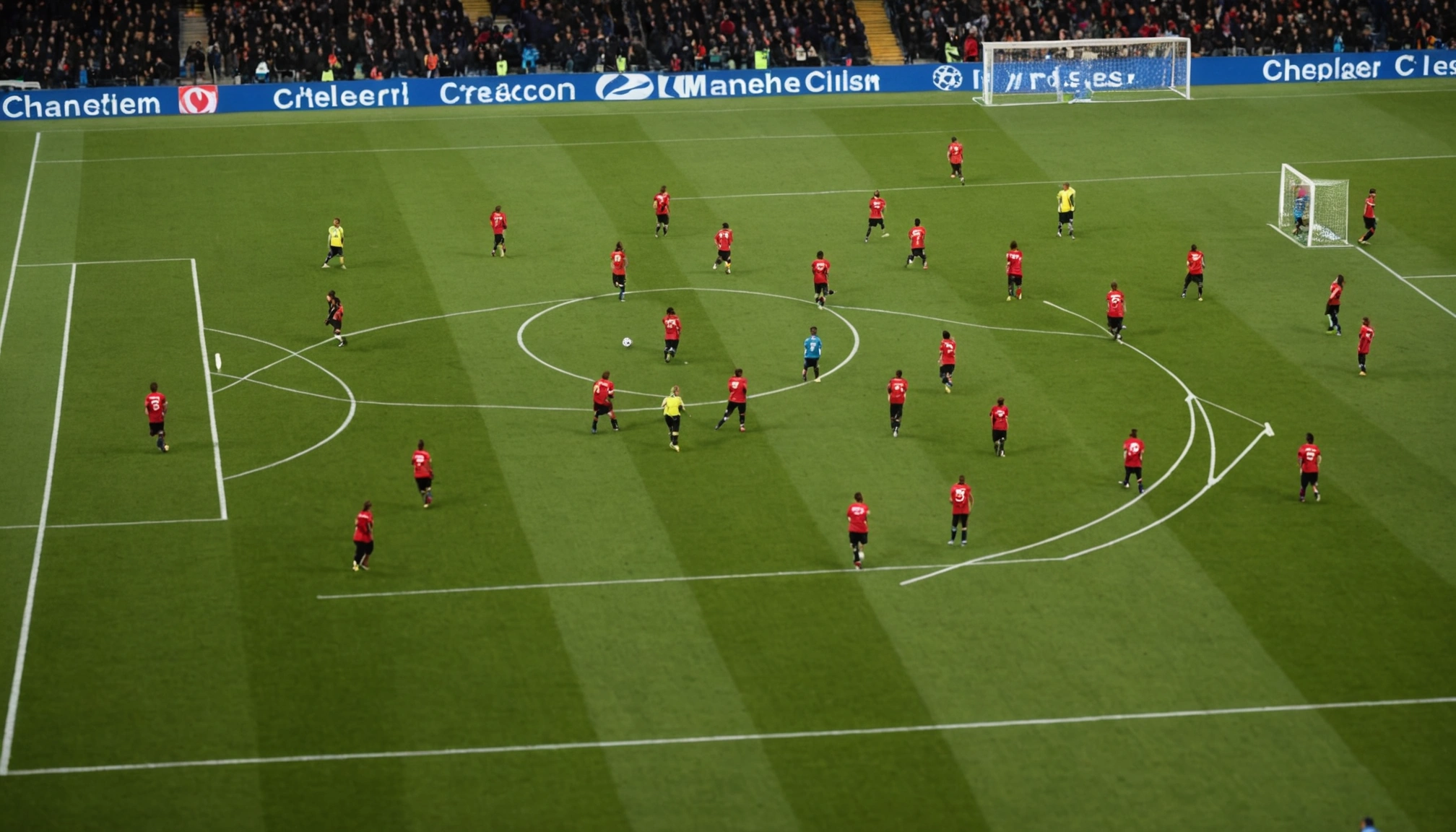 Diagram of Half a Football Pitch Showing Team Formations