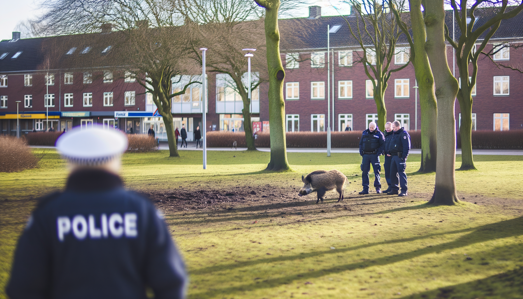 Vildsvin løs i Brabrand: politiet på stedet