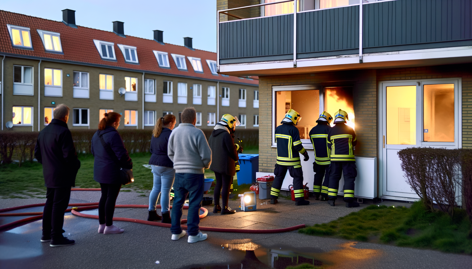 Brand i køkken evakuerer opgang i Viby J