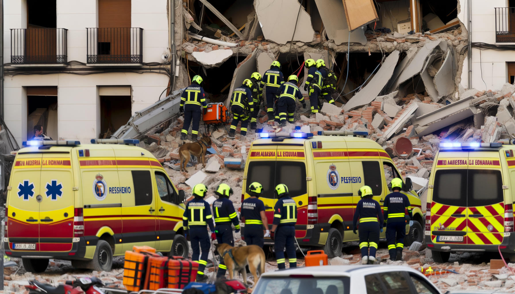 Bygning styrter sammen i Madrid: fire savnet og ti kvæstede