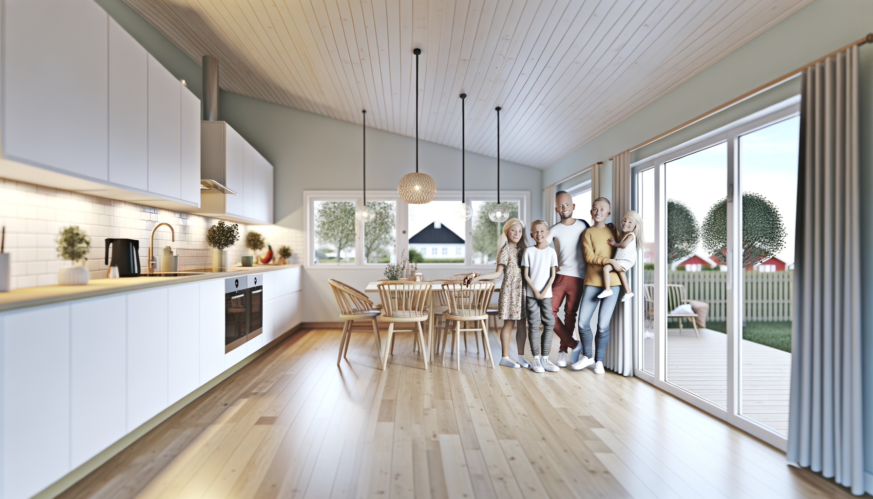 Familie på fem bor kreativt på kun 99 kvadratmeter
