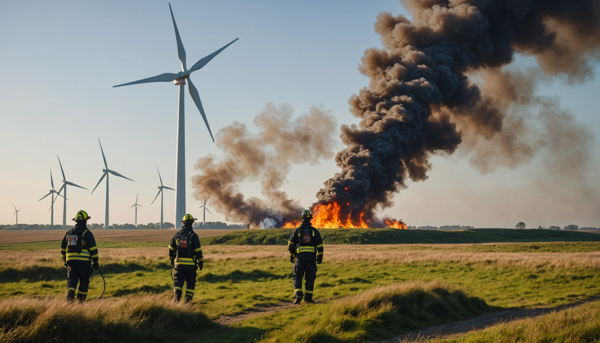Vindmølle i brand nær Ålbæk klitplantage i Nordjylland