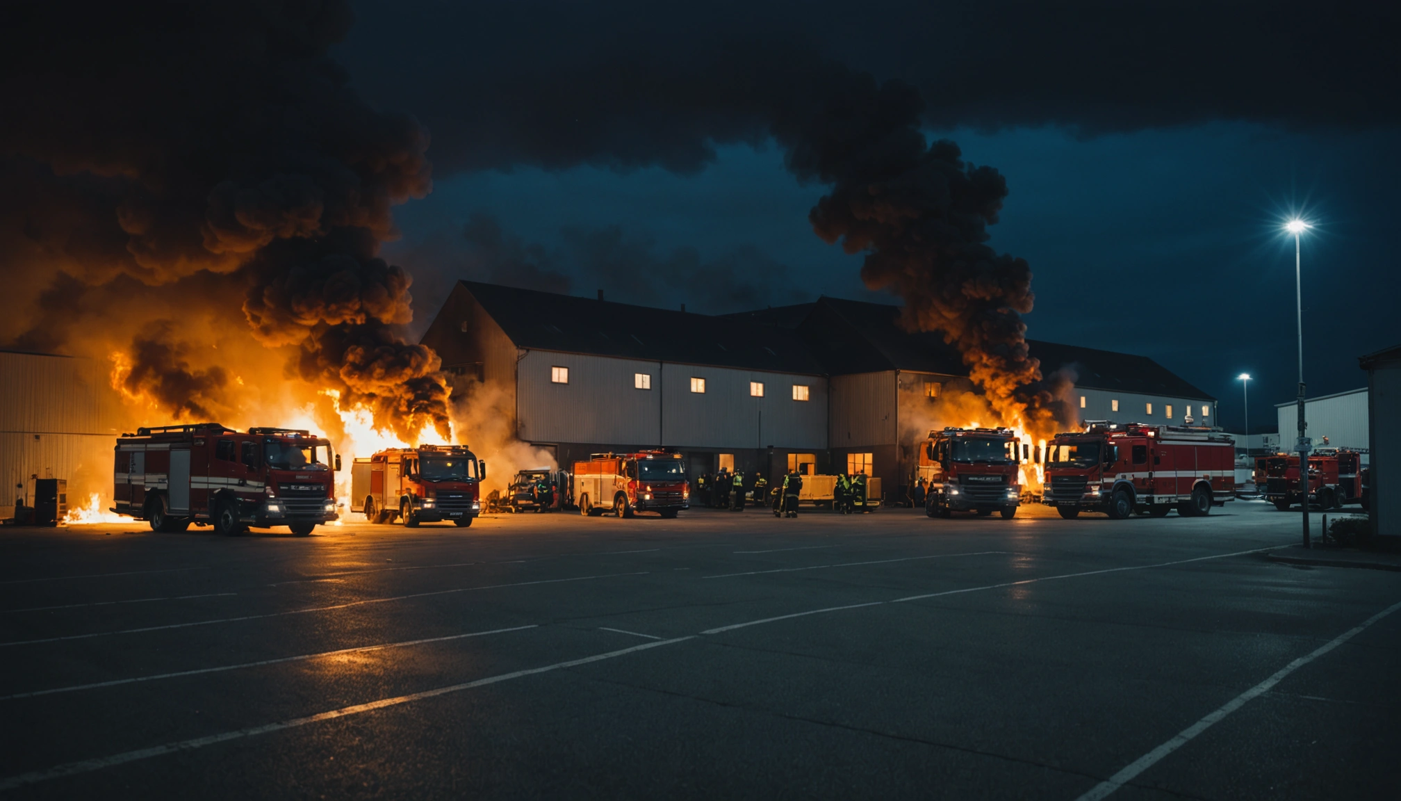 Voldsom brand i lagerhus i høng kræver fortsat indsats