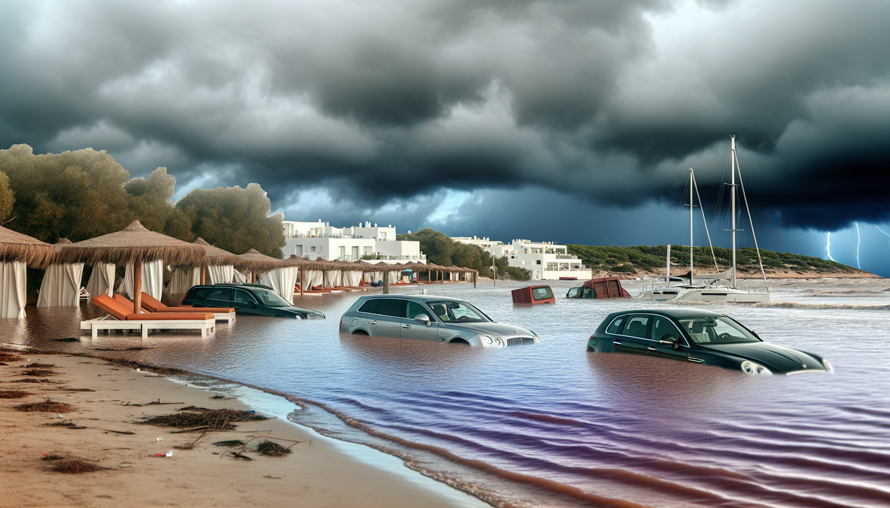 Stormen Alice skaber kaos og oversvømmelser på Ibiza