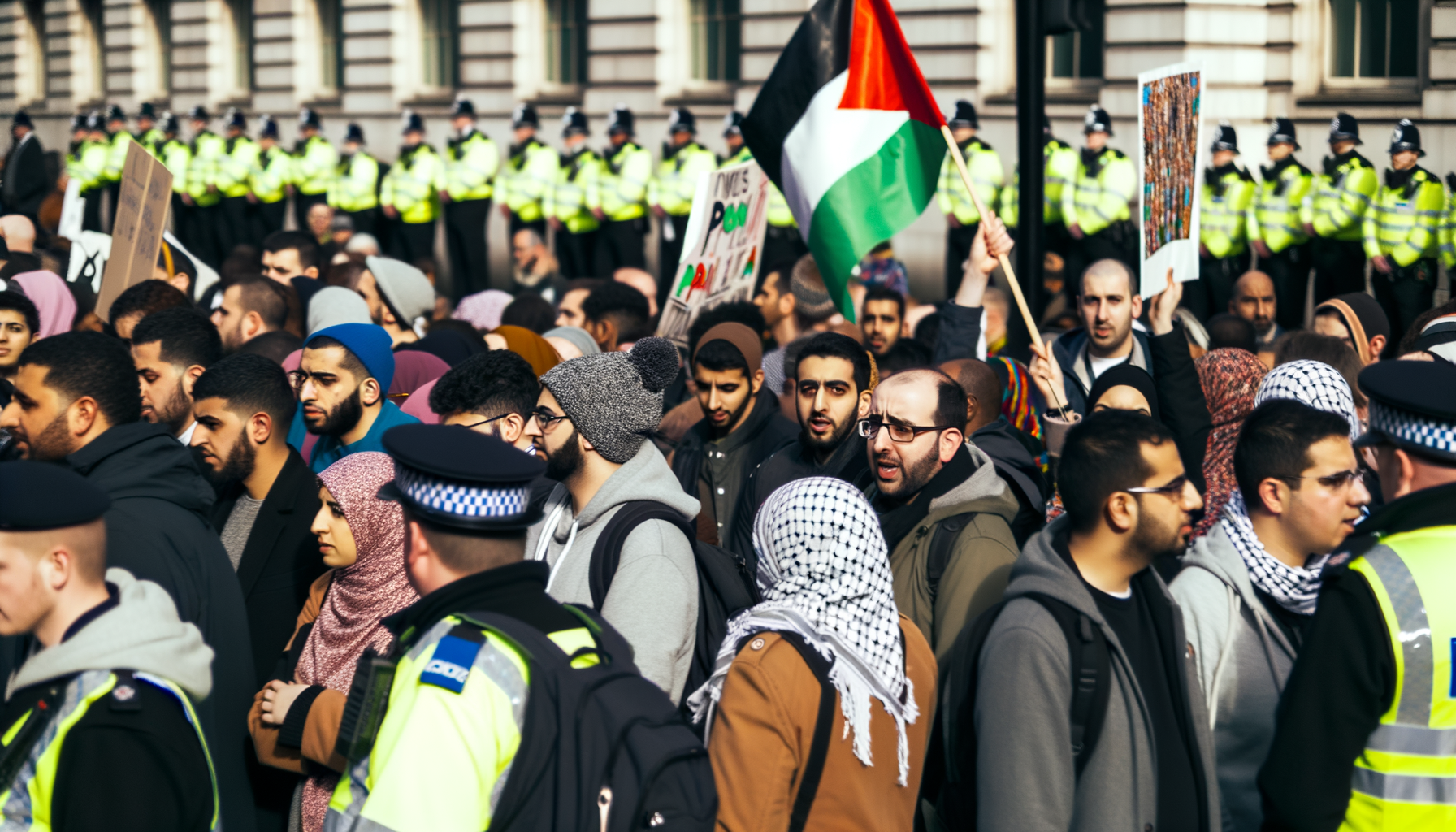 Politiet anholder demonstranter ved pro-palæstinensisk protest i London