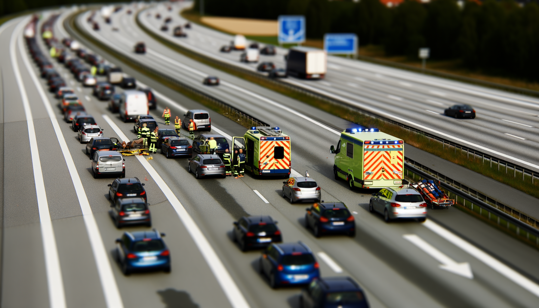 Uheld på E20 fynske motorvej skaber lang kø mod jylland