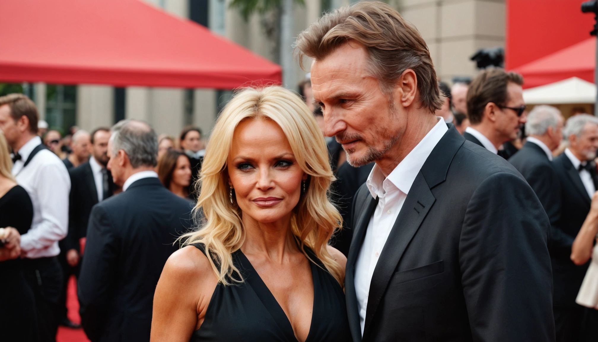Pamela Anderson afviser rygter om pr-stunt med Liam Neeson