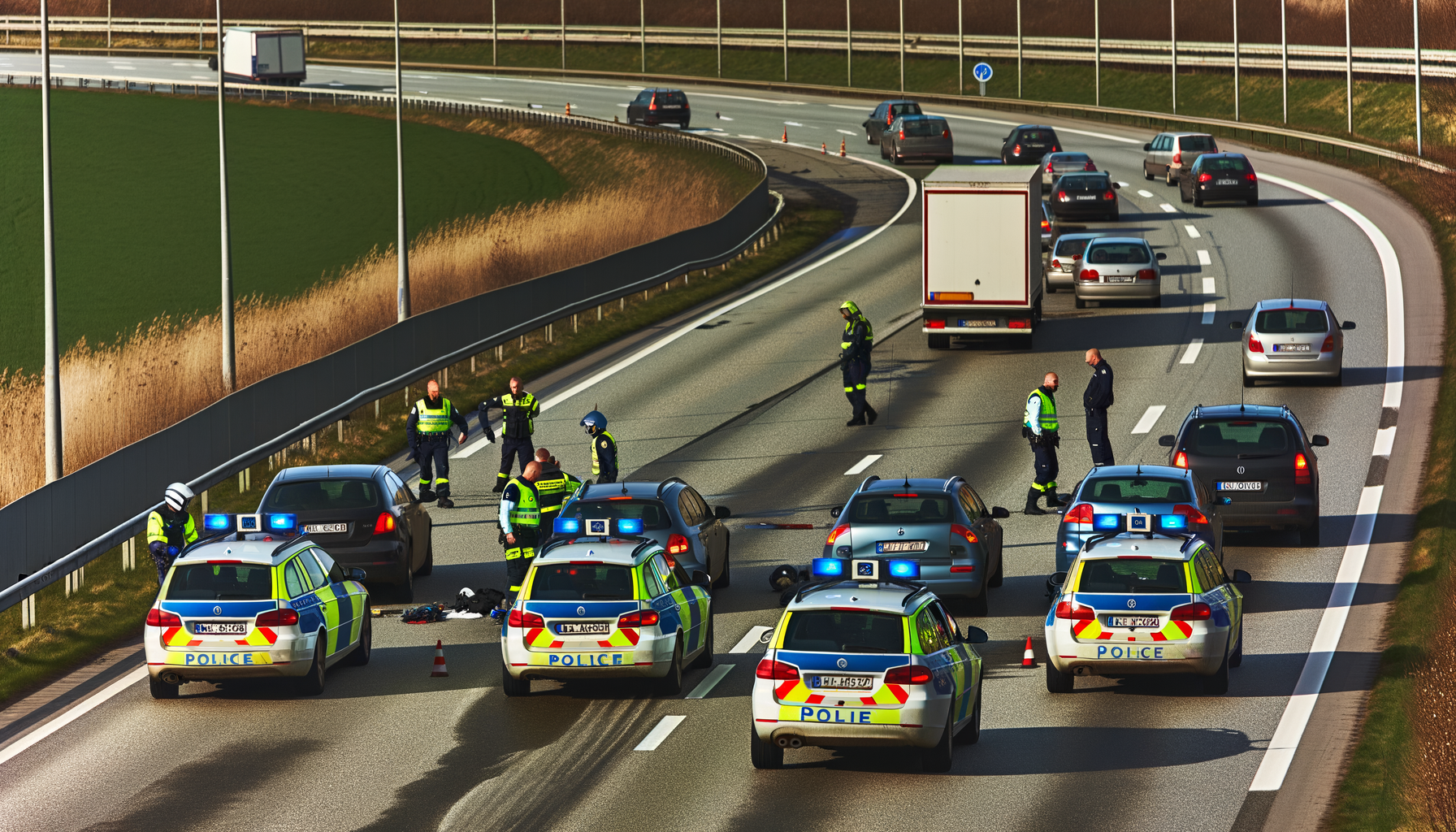 Politiarbejde spærrer motorvej ved Kolding – hvad sker der?