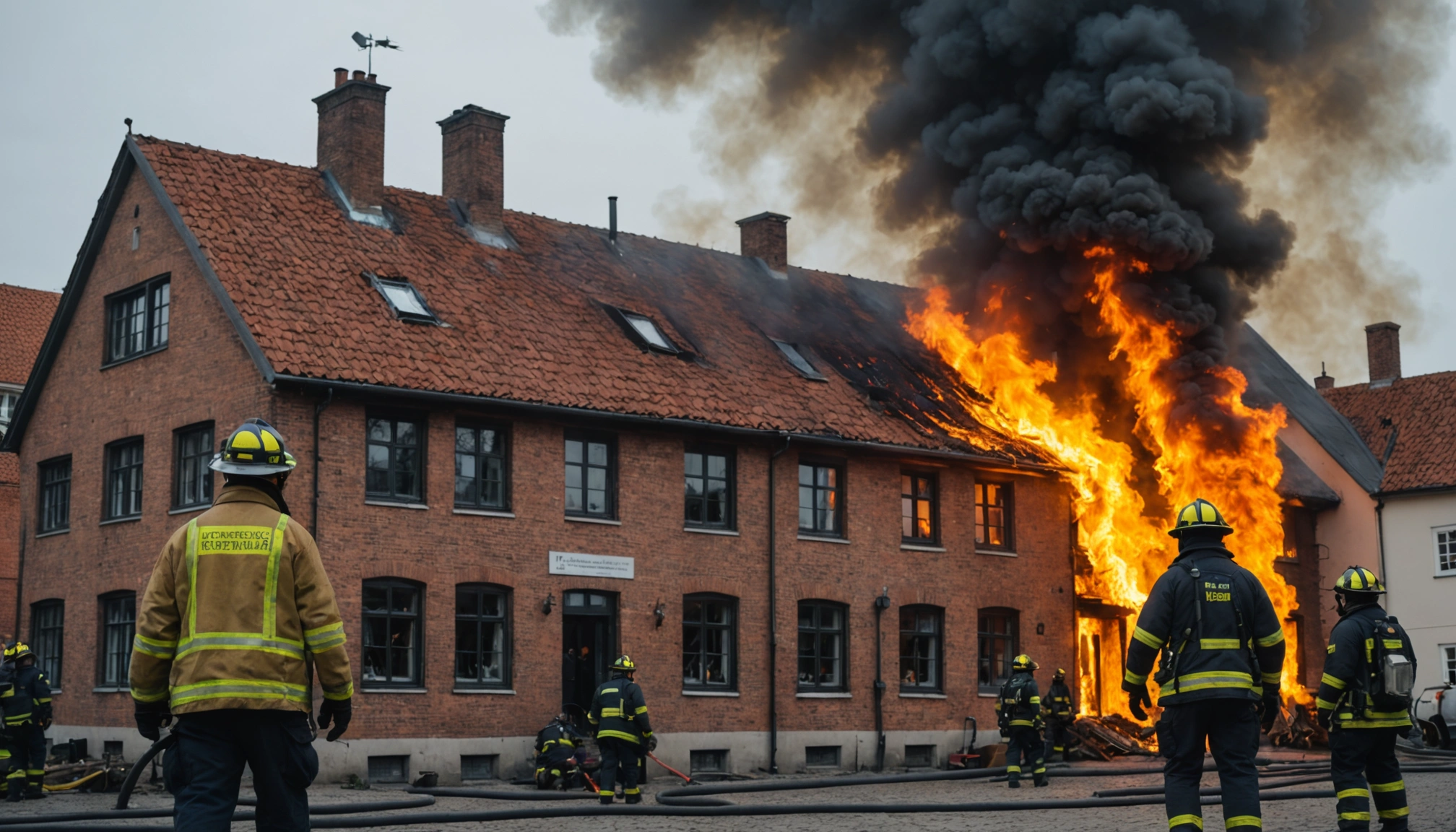 Brand i blommenslyst kro i odense under tagarbejde