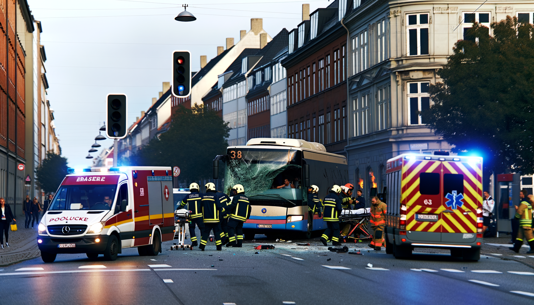 Bus kører ind i bygning i København: tre til skadestue