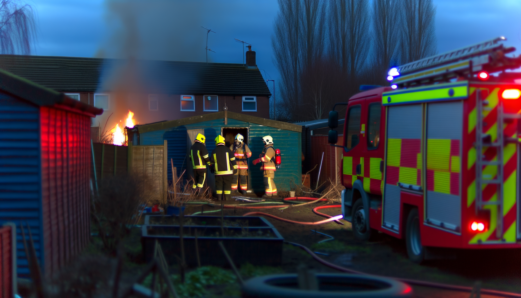 Kraftig brand i kolonihavehus i brøndby får beredskabet på overarbejde