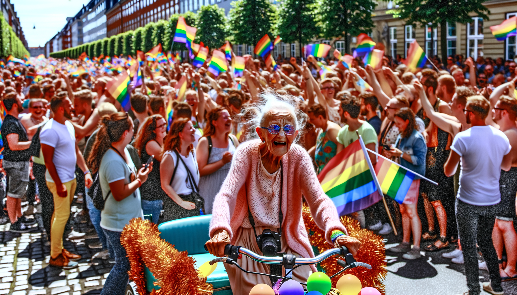79-årig deltager i sin første pride parade på LGBT+-plejehjem