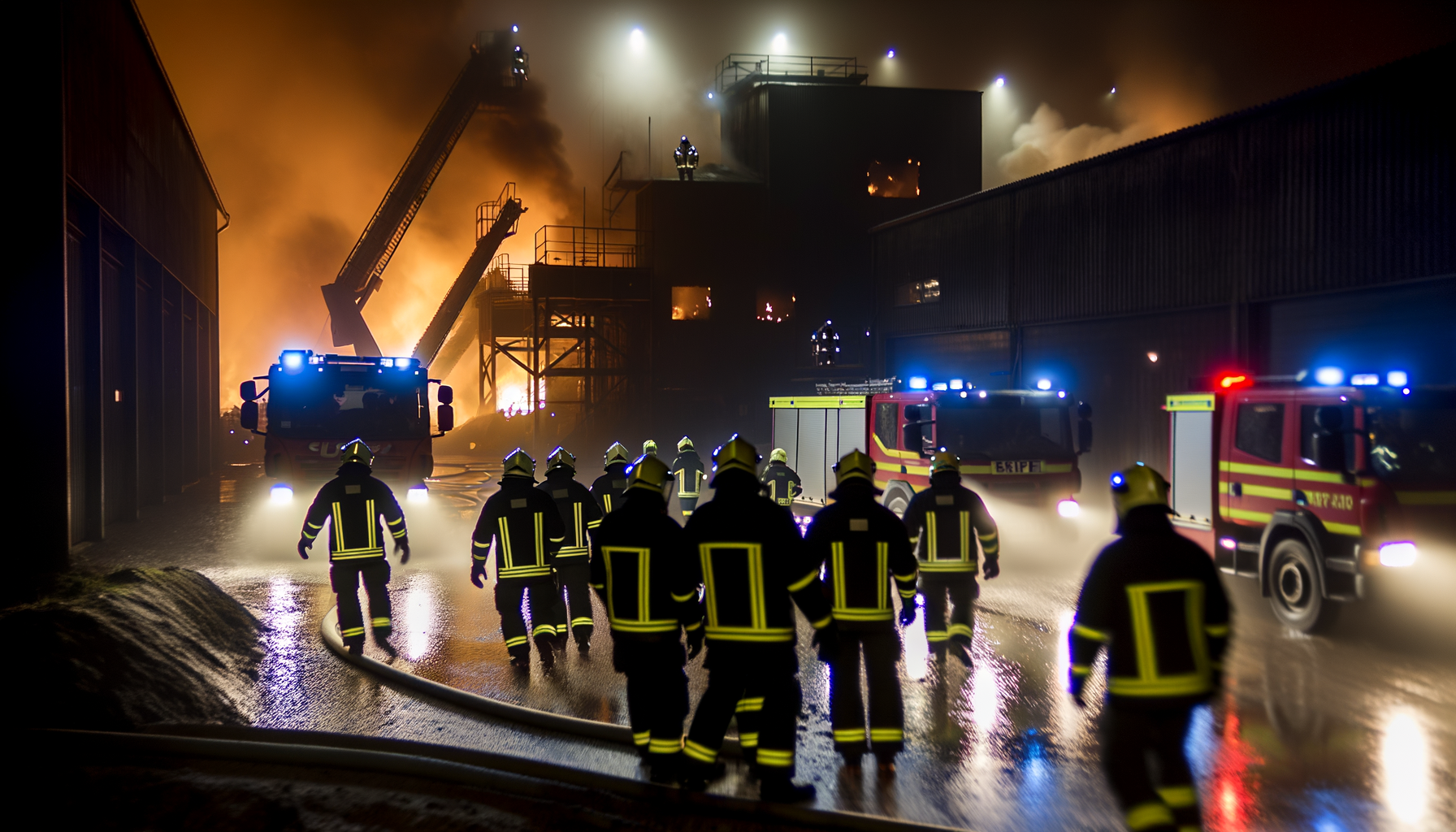 Stor brand på støberi i Skjern: 45 brandfolk i aktion