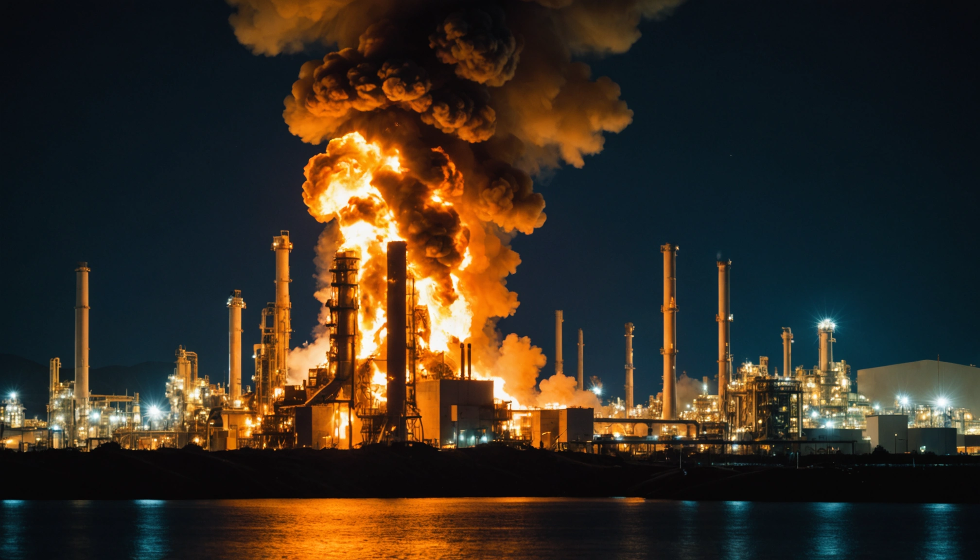Eksplosion og brand på Chevron-raffinaderi i Los Angeles