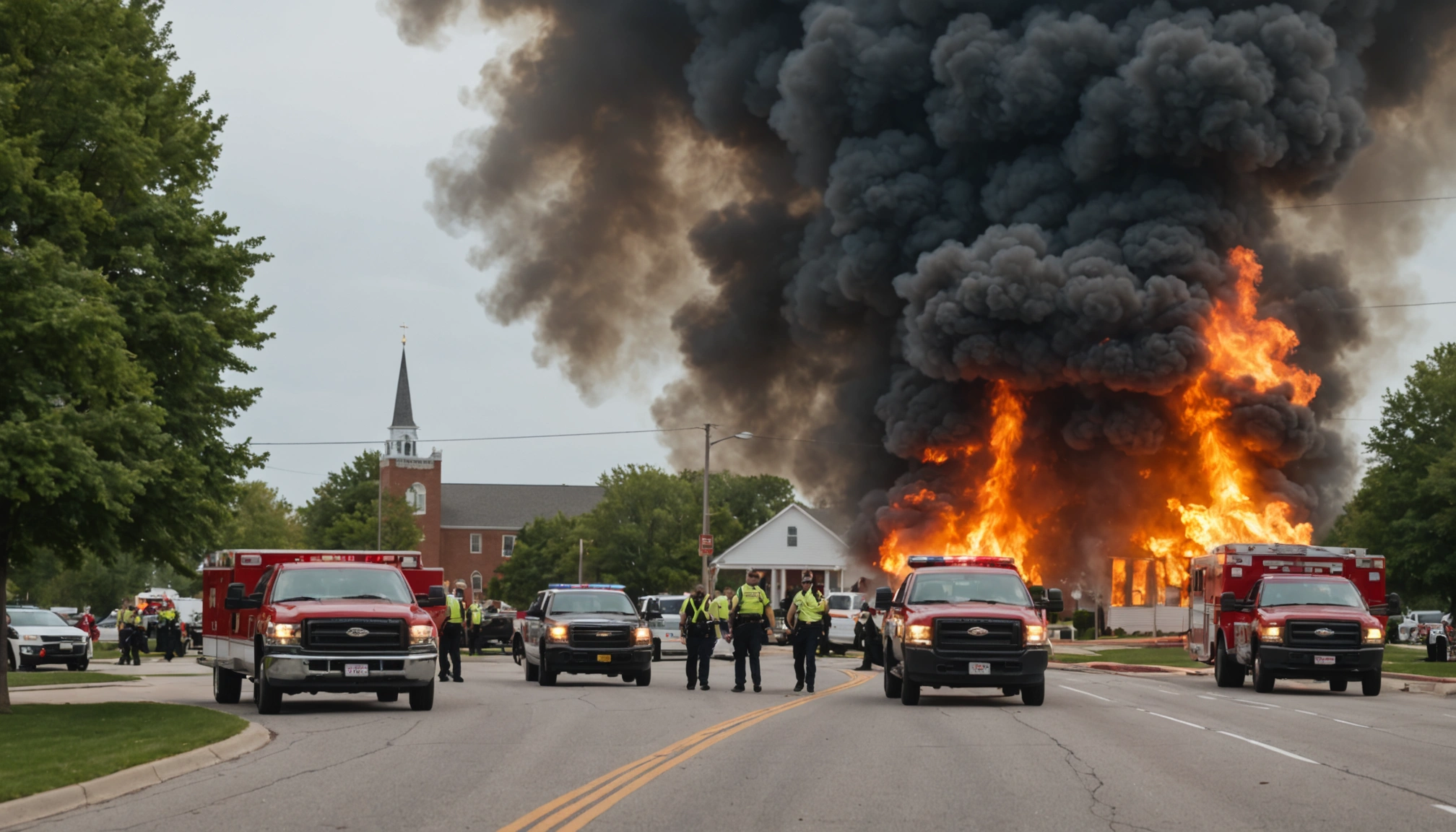 Tragisk skyderi og brand i mormonkirke i Michigan
