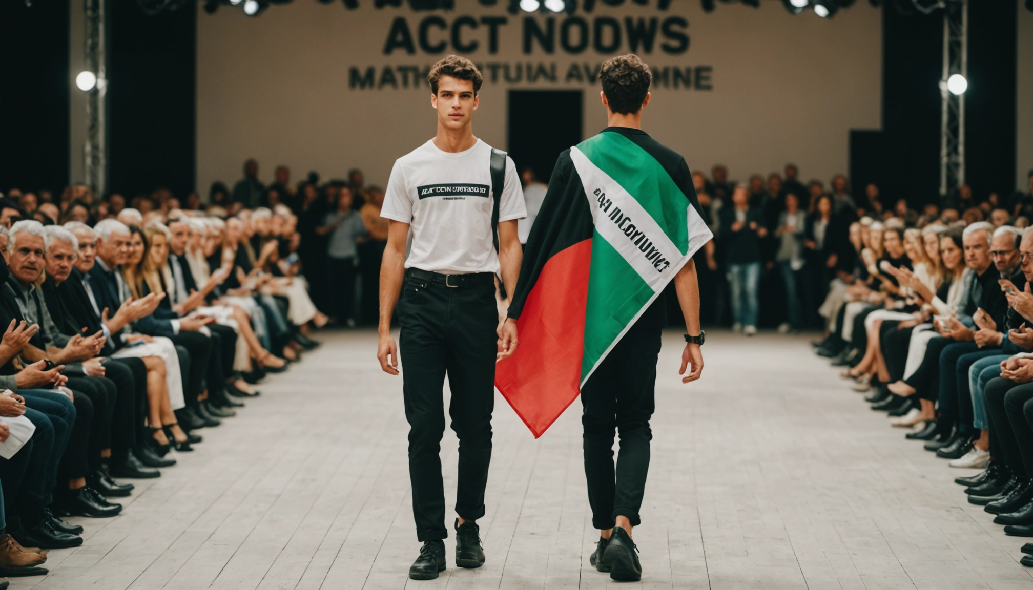 Model gik catwalk med palæstinensisk flag uden tøjmærkets viden