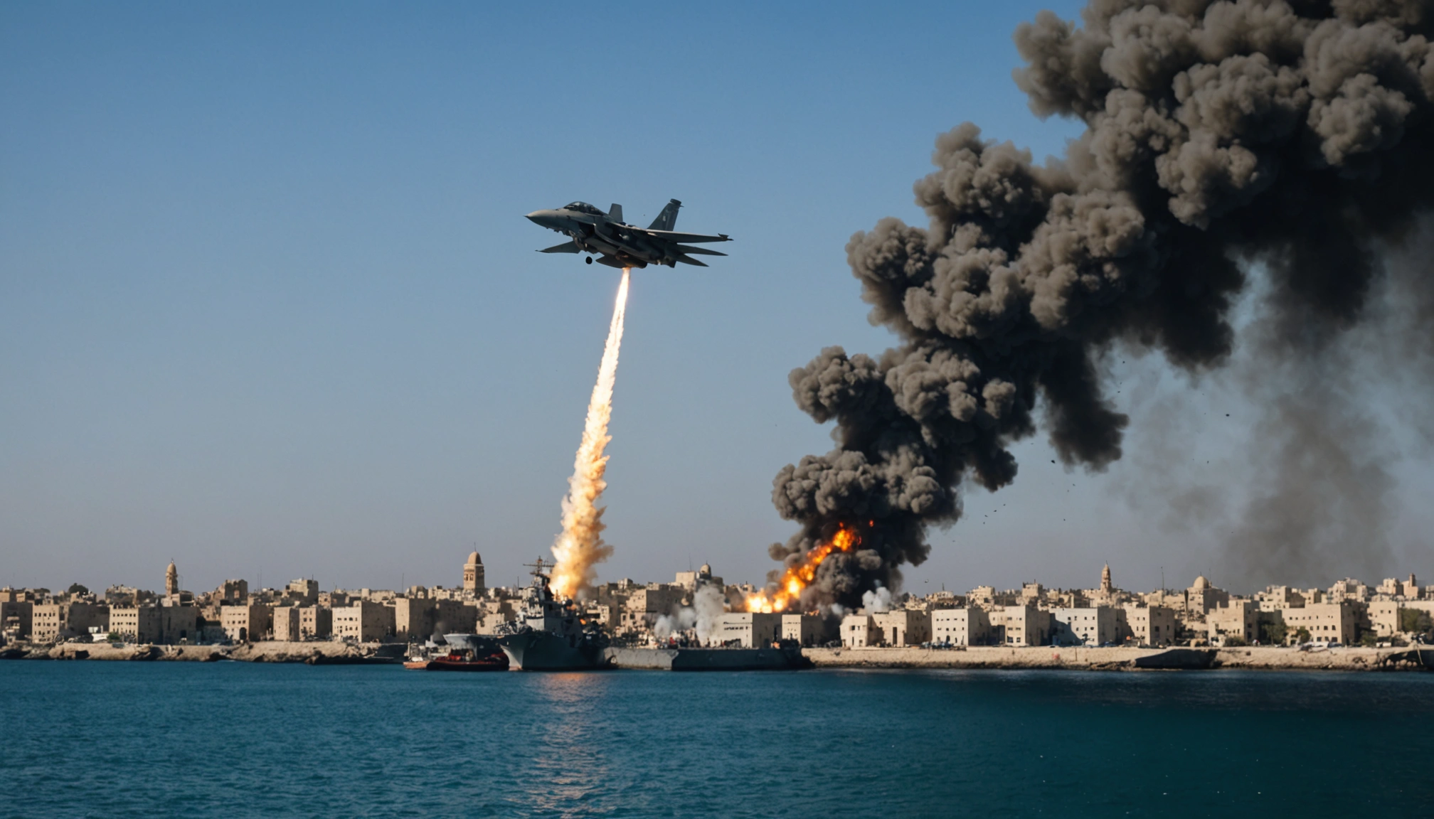 Israels militær angriber havnen i Hodeidah i Yemen