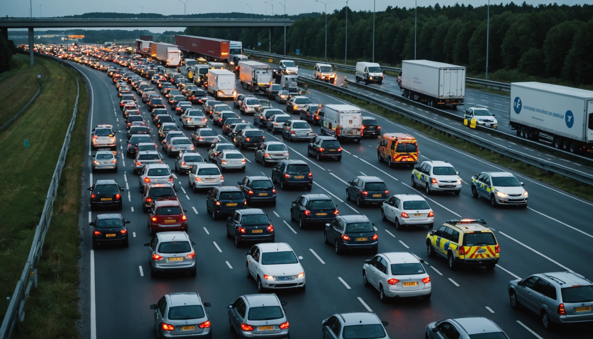 Kraftig kødannelse på E20 efter uheld på Fyn