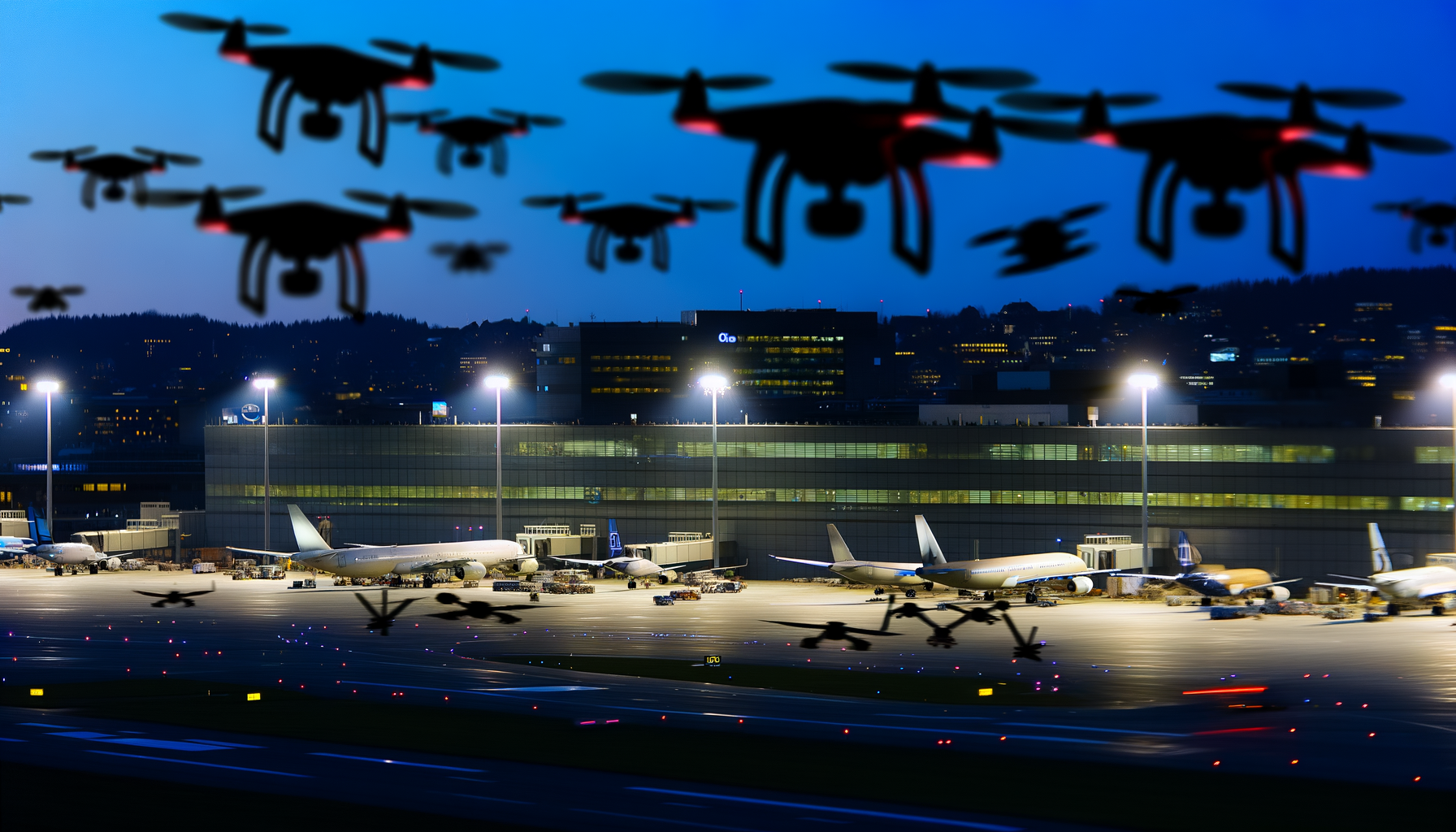 Forstyrrelser i Oslo lufthavn efter droneobservationer
