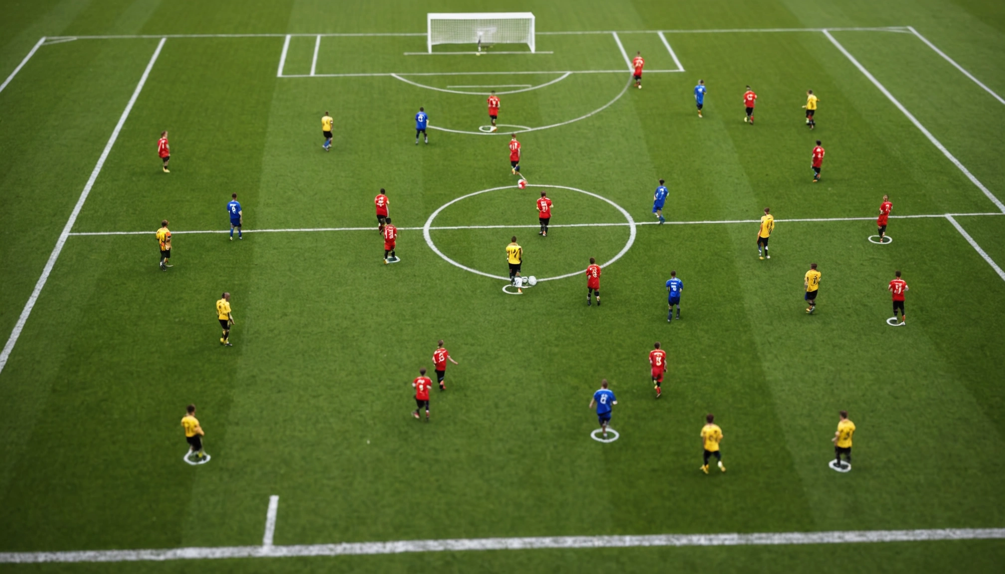 Diagram Of Half Football Pitch Showing Team Formations