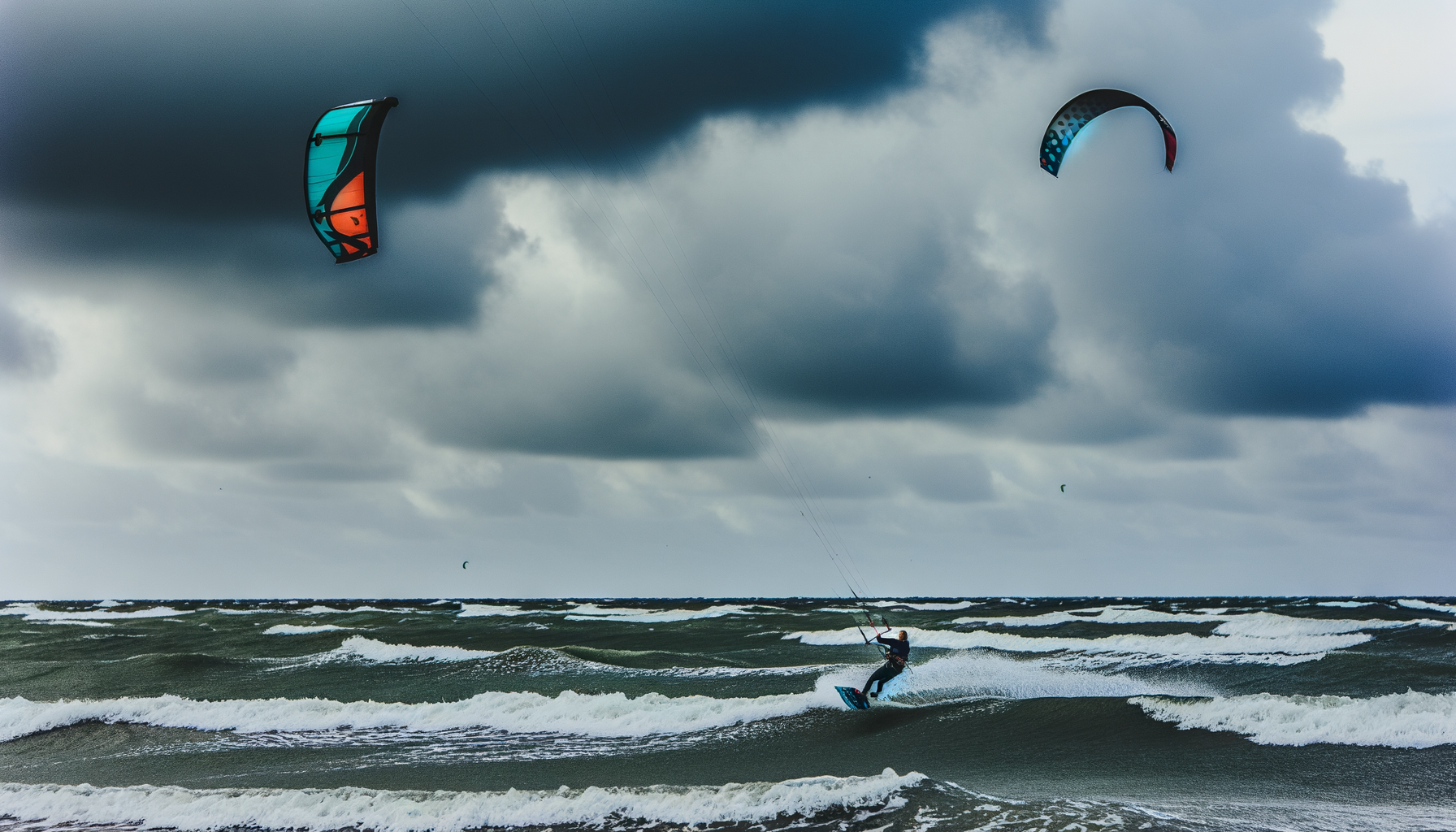 Vild kitesurfingkonkurrence på vestkysten med orkanvind