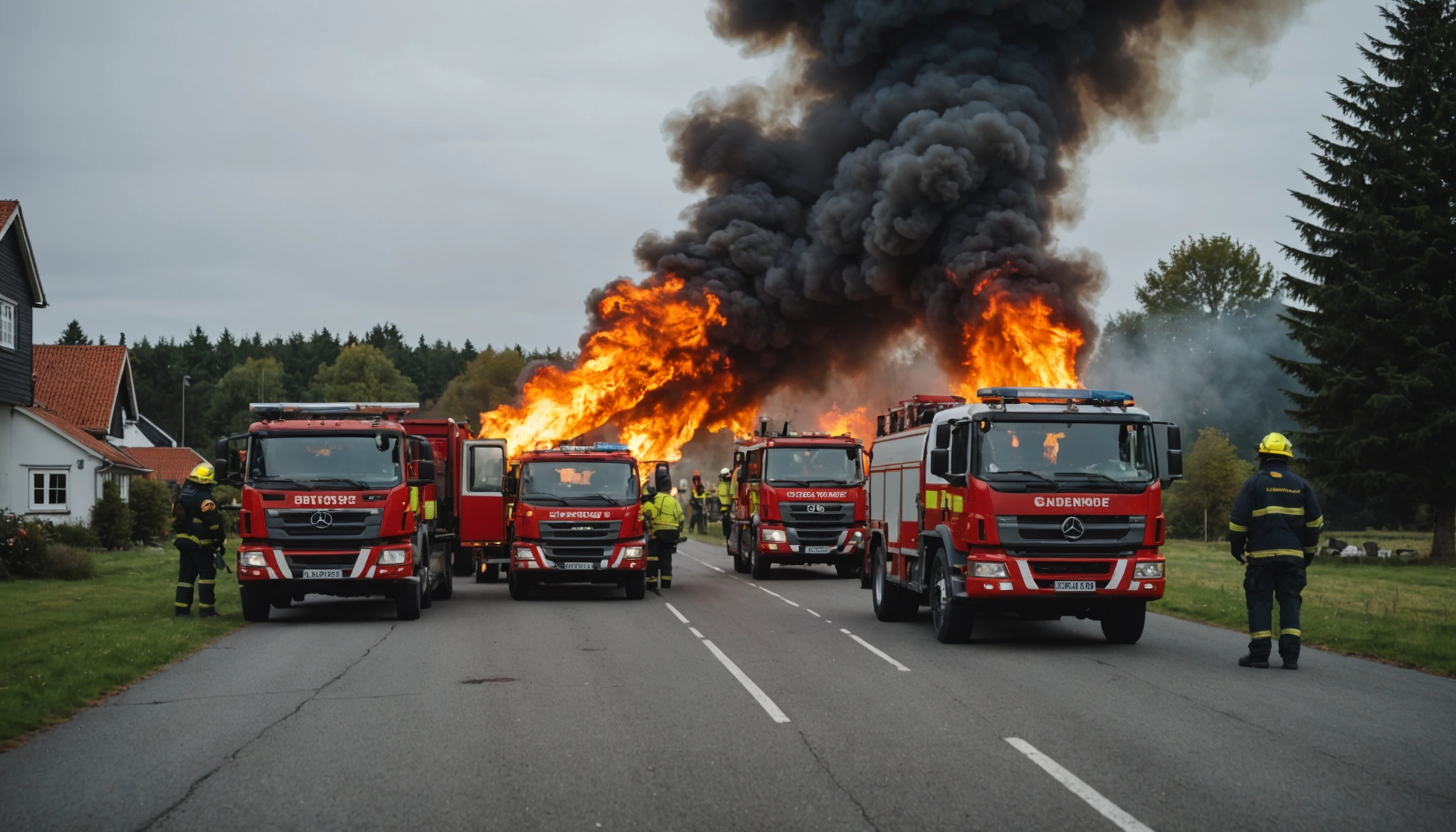 Stor brand i Sandved: evakuering og slukningsarbejde fortsætter