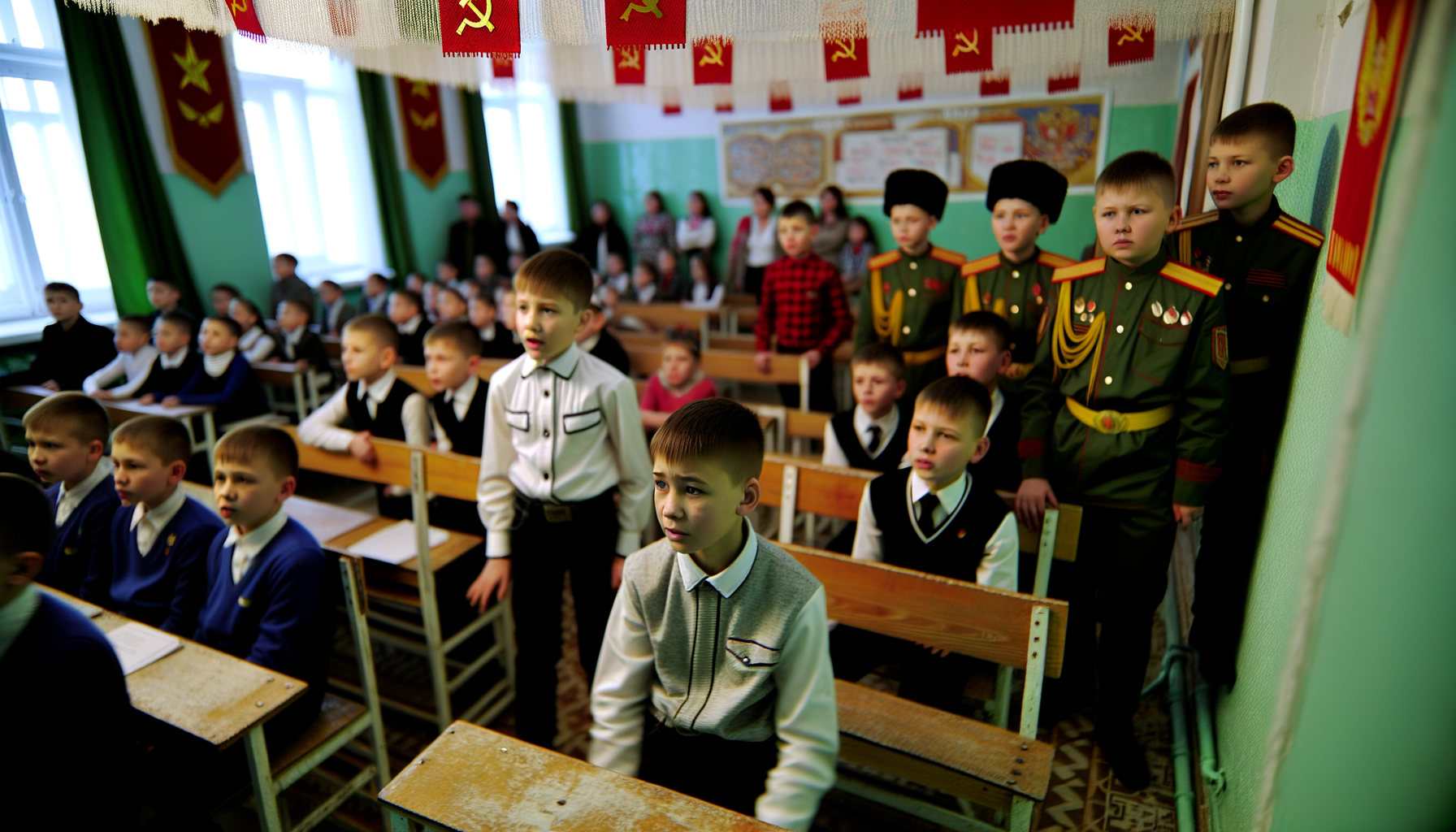 Sådan afslørede en russisk fotograf krigspropaganda i skoler