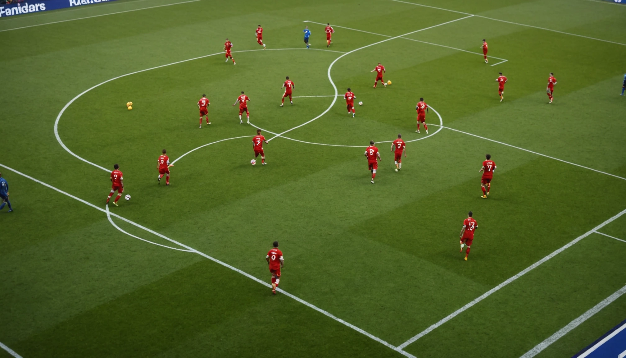 Diagram of Half a Football Pitch Showing Formations Explained