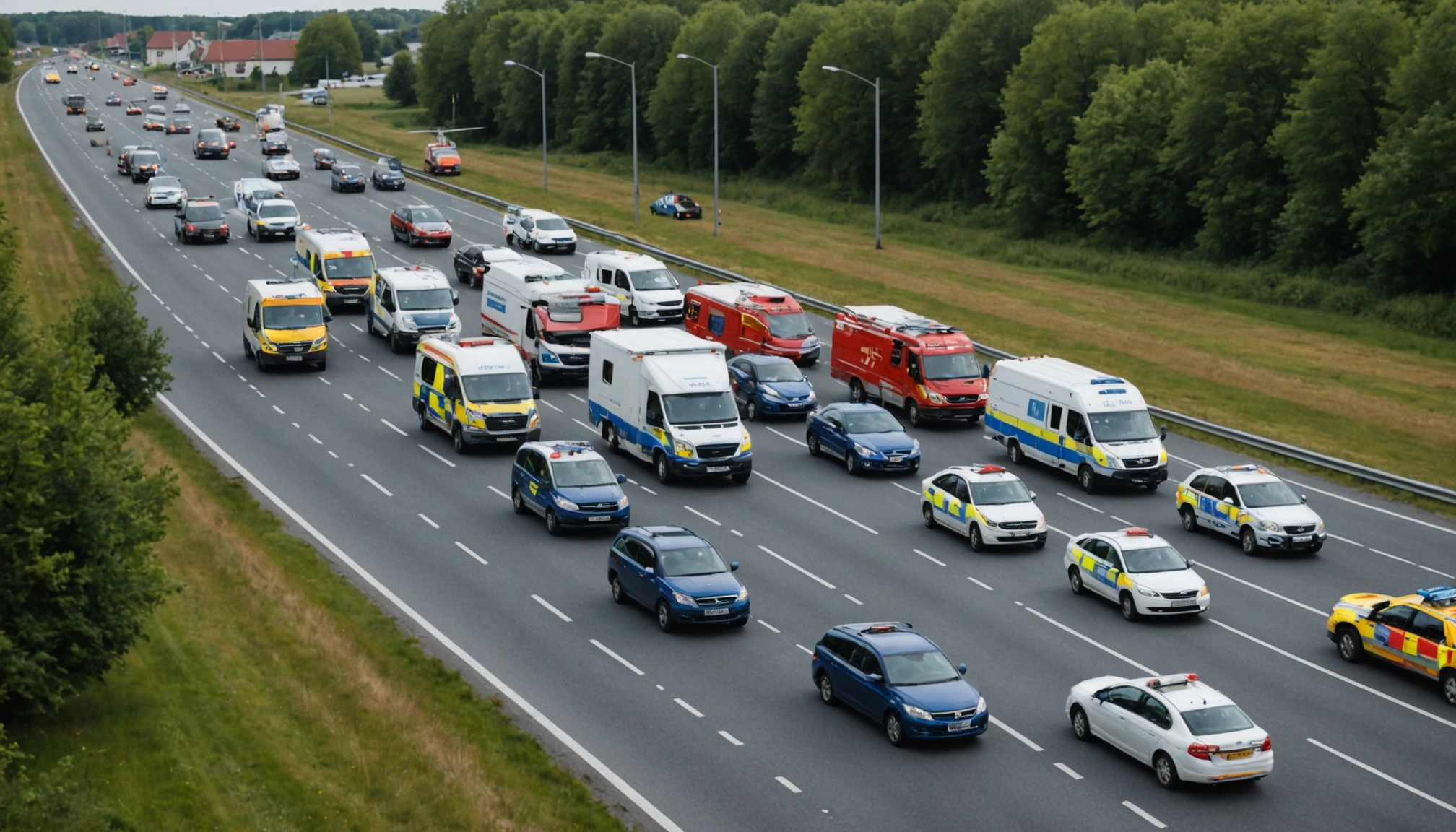 Alvorlig trafikulykke i hovedgård spærrer vej og kræver massiv indsats