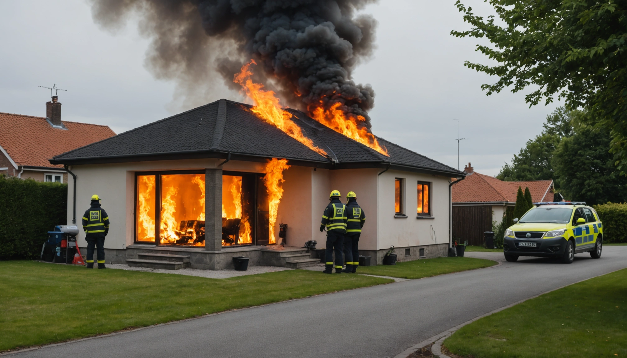Stor villa brand i hellested skaber røggener for naboer