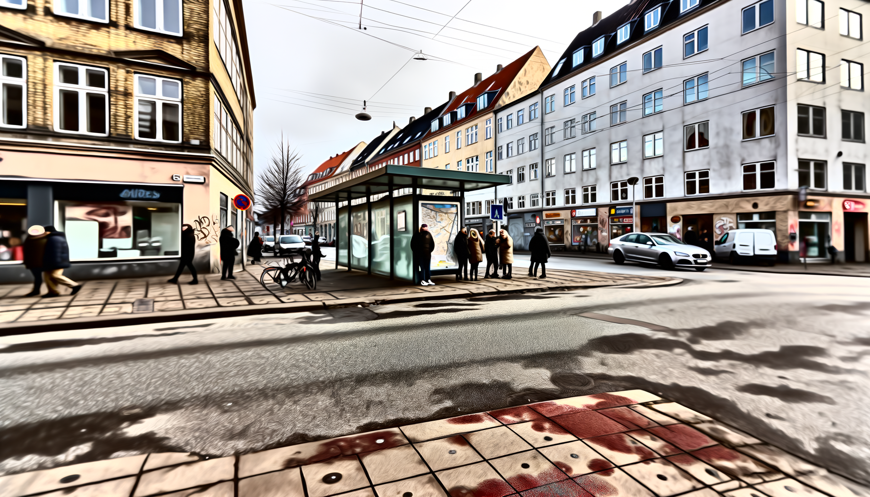 Blodigt busstoppested på nørrebro skaber bekymring