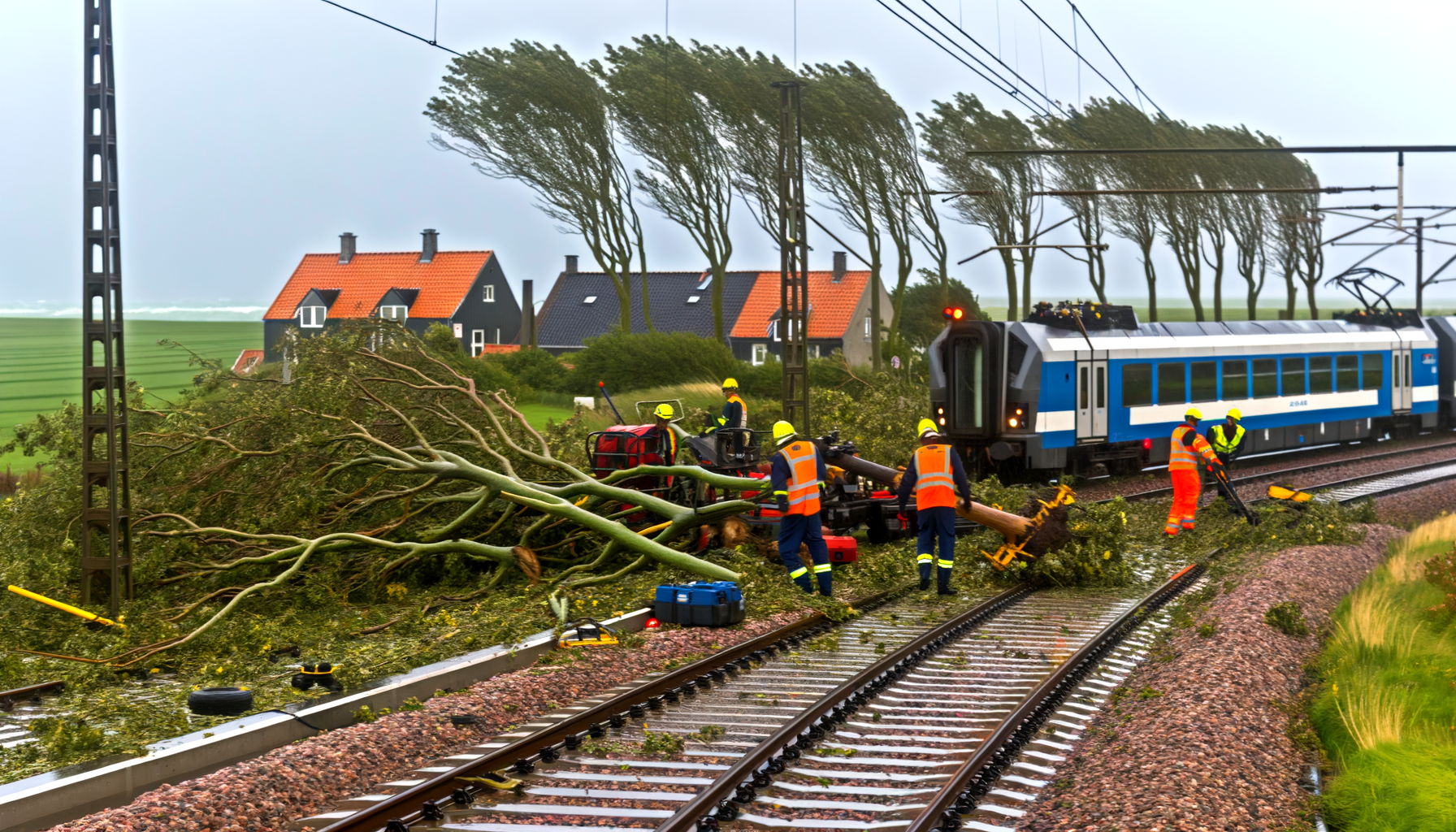 Storm amy skaber kaos på togruter i jylland