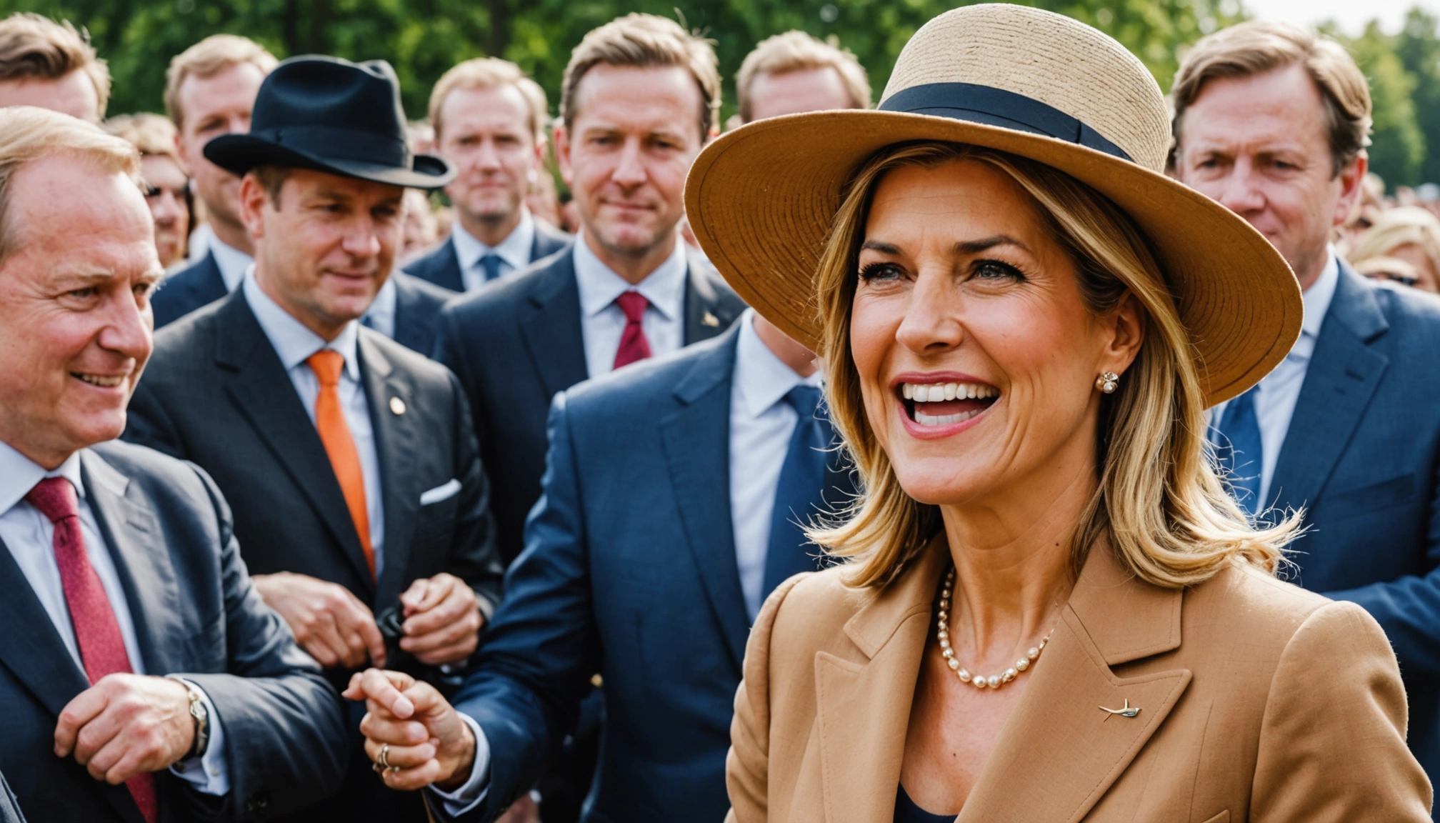 Dronning Maxima holder hat på trods af uventet hændelse