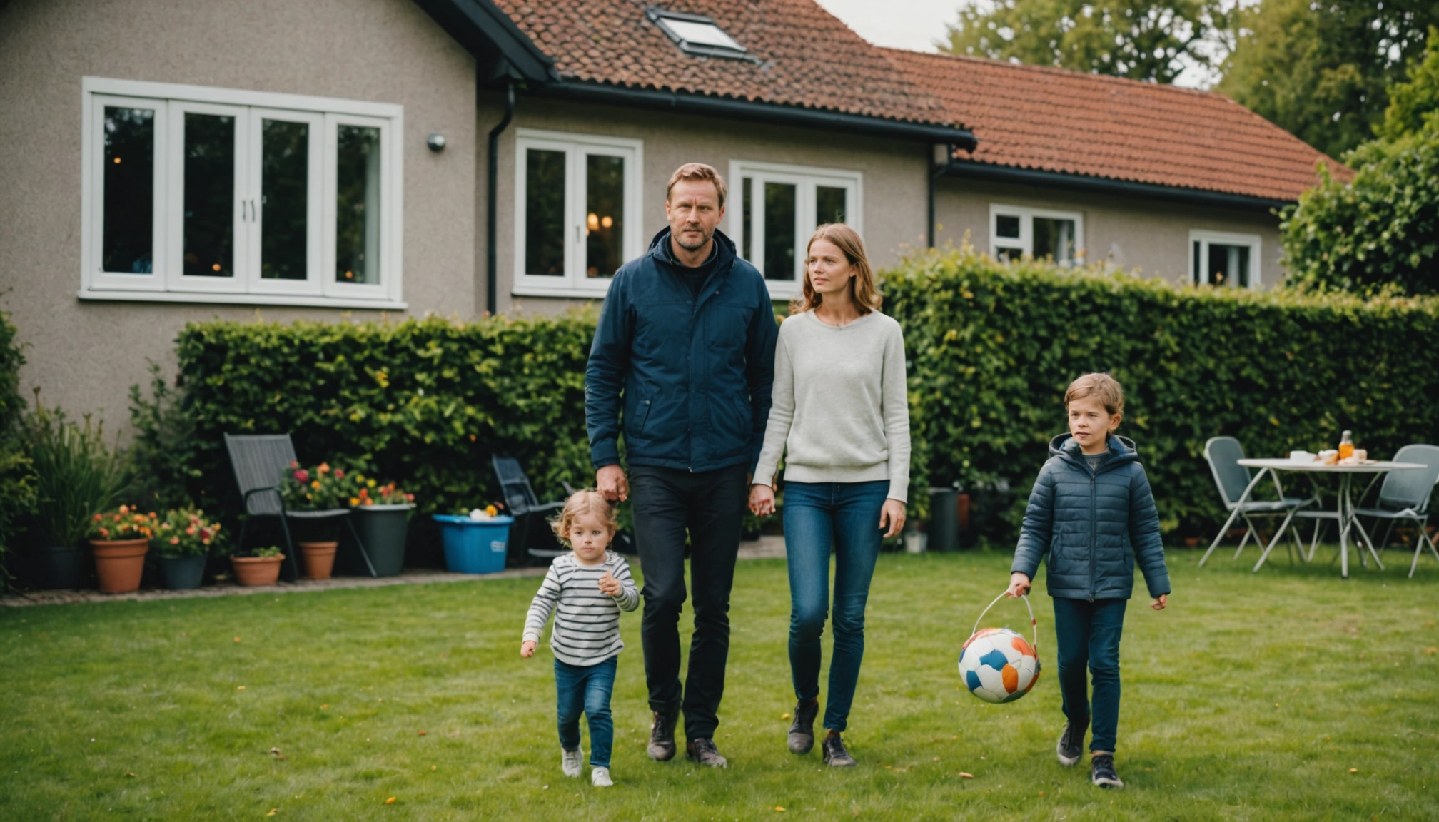 Sådan bor en familie sammen med eksmand og kæreste under samme tag