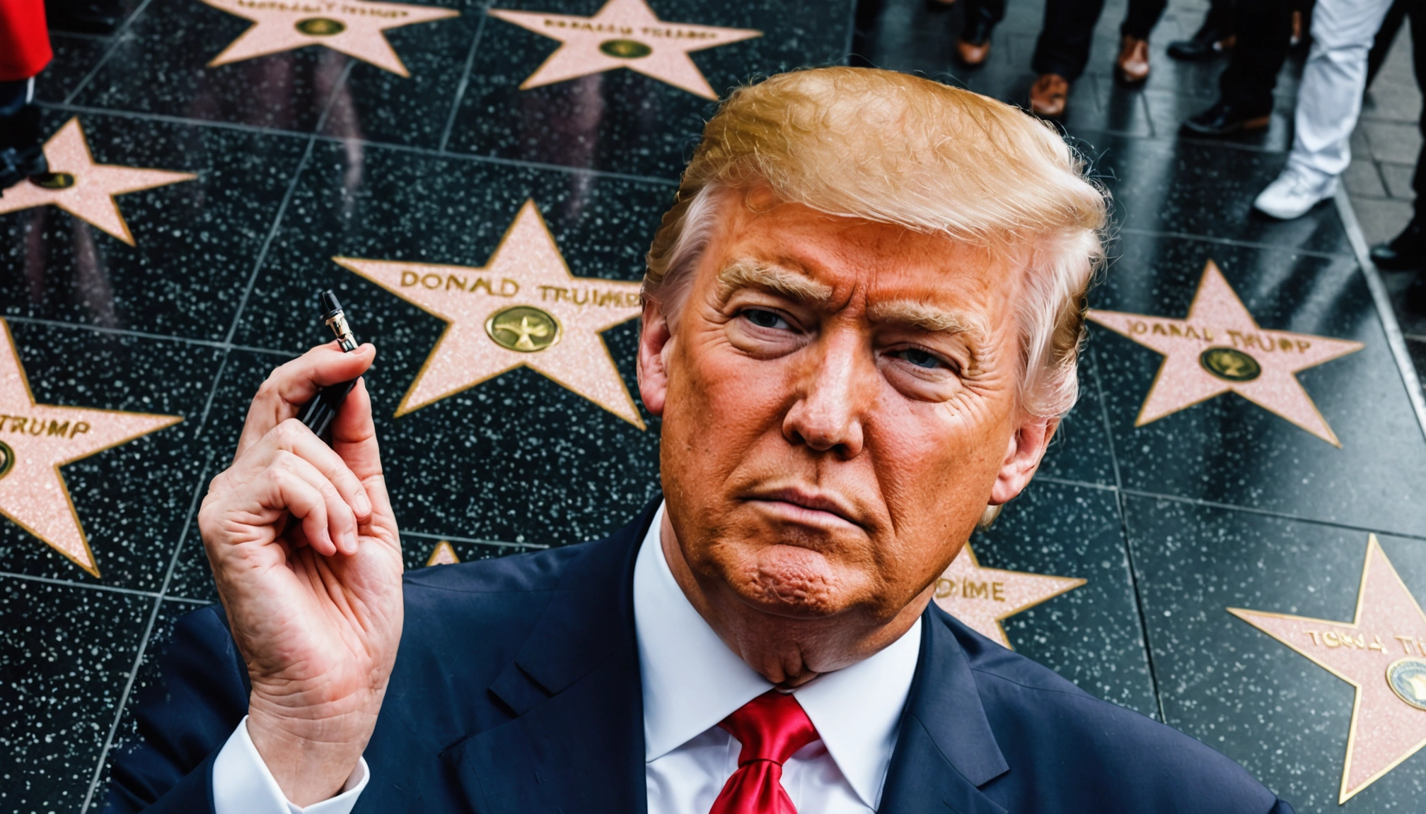 Trump erstatter Bidens billede med autopen i Walk of Fame