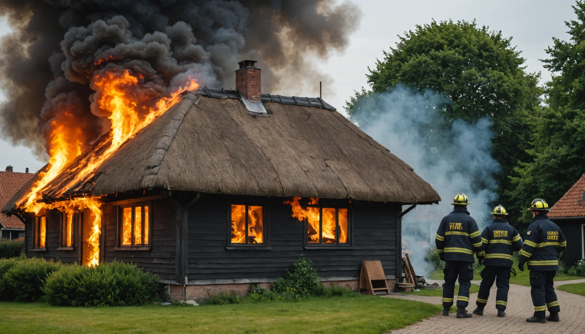 Brand i stråtækt ejendom i odense s: politi advarer beboere