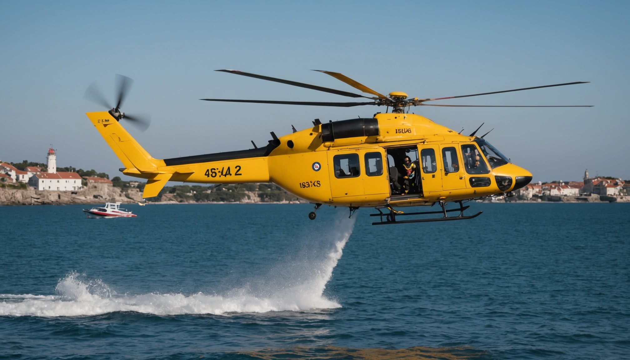 Forsvarets helikopter redder mand i havsnød ved Egense Havn