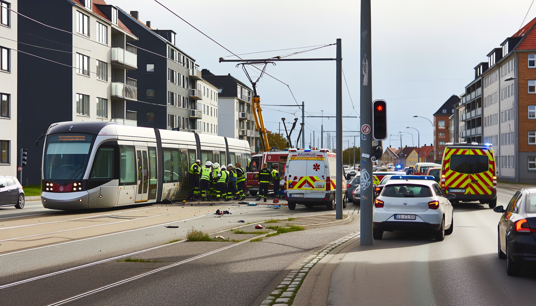 Mand død i trafikuheld med letbane i Glostrup