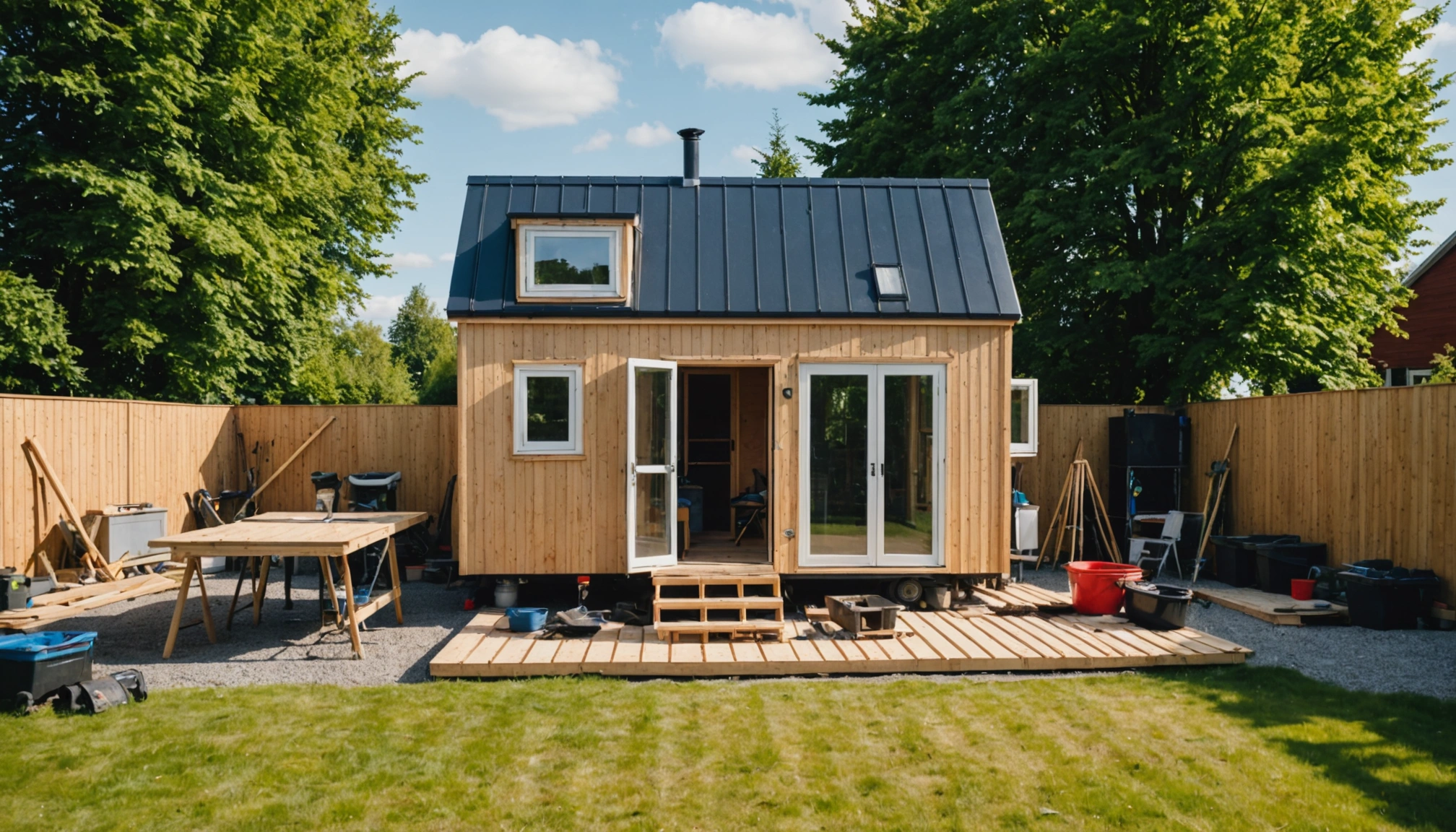 Ung kvinde bygger tiny house i forældres have på Amager