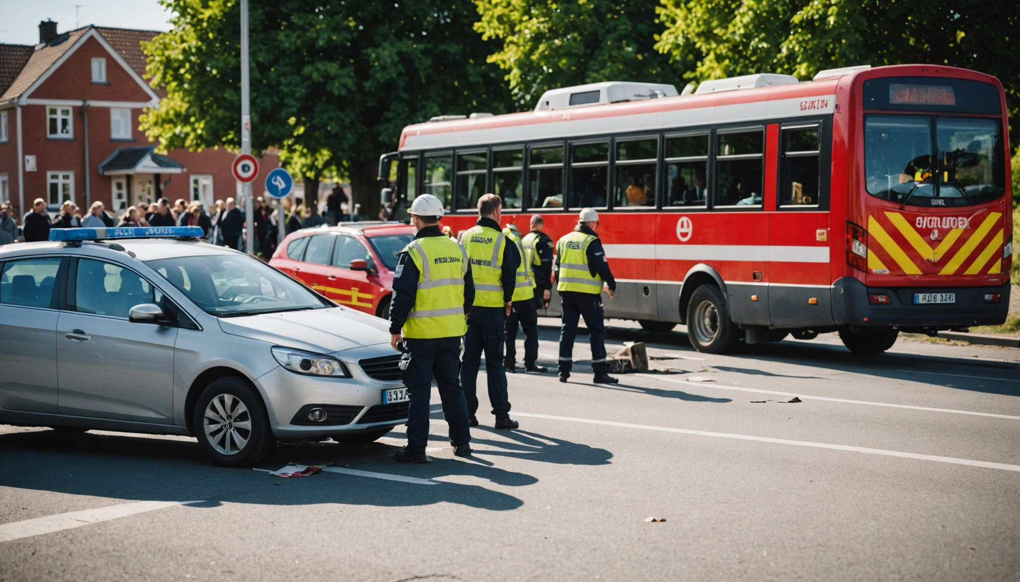 Bus påkører bom ved jernbaneoverskæring i Kirke Eskilstrup